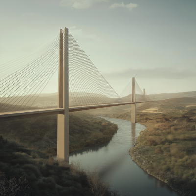 Architectural Bridge Over River