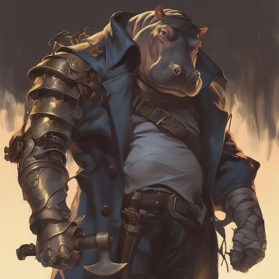 Epic Fantasy Hippo Warrior