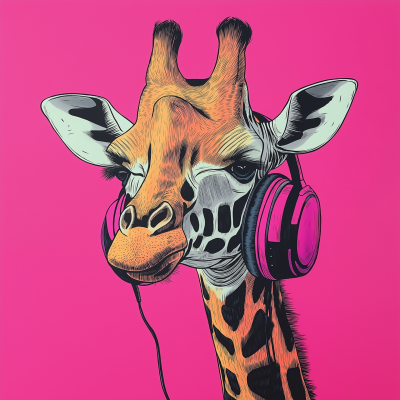 Giraffe in Headphones