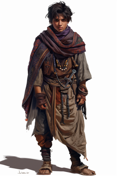 Arabian Teenage Beggar Character