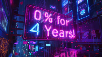 Neon Sign in Cityscape
