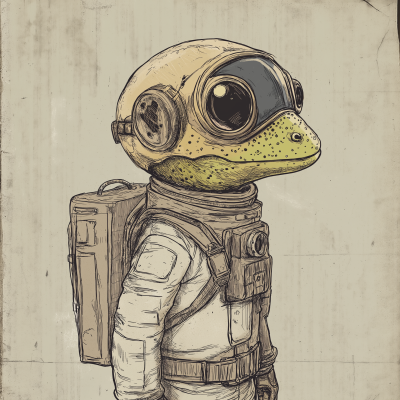 Astronaut with Gecko Helmet