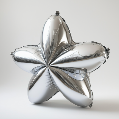 Chrome Silver Balloon Star Sculpture