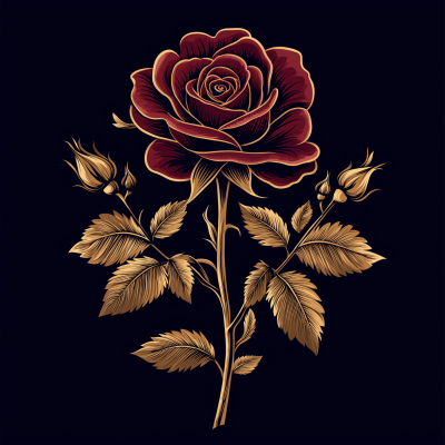 Modern Rugby Rose Emblem