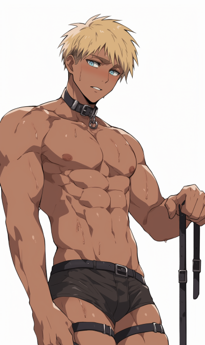 Muscular Character with Dog Collar