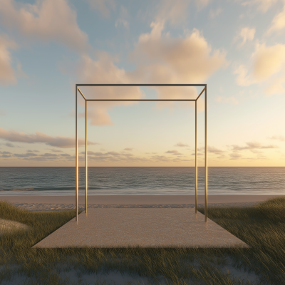 Empty Clothing Rack by the Beach