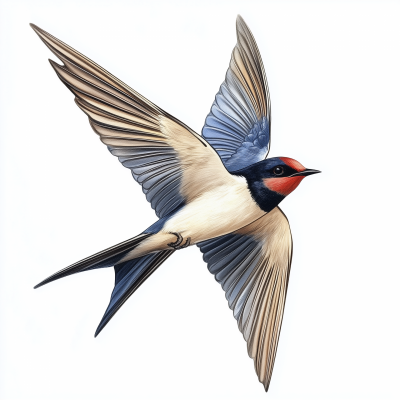 Hyperrealistic Barn Swallow