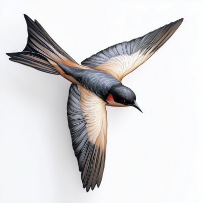 Hyperrealistic Barn Swallow