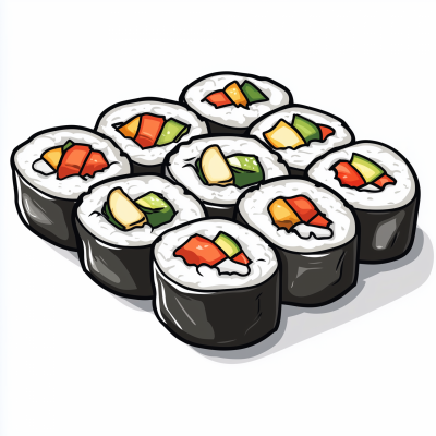 Korean Kimbap Illustration