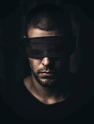 Blindfolded Man Portrait