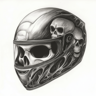 Skull in Helmet