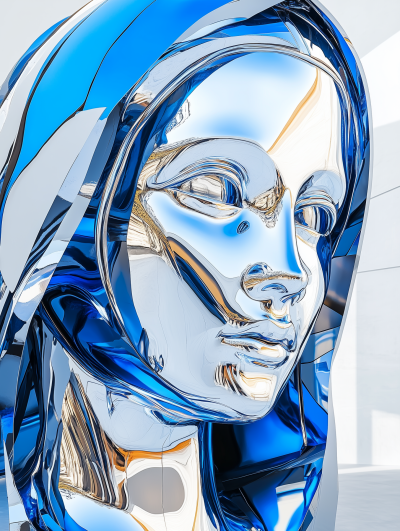 Abstract Chrome Mona Lisa