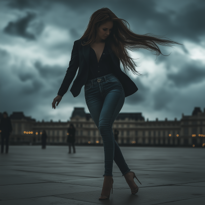 Woman Dancing in the Square