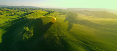 Giant Yellow Ball on Hill