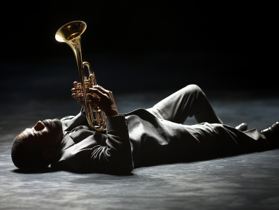 Jazz Musician Playing Trumpet