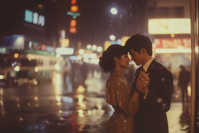 Elegant Dance in Rainy Hong Kong