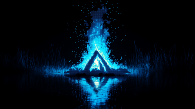 Blue Campfire Illustration