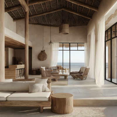 Modern Rustic Beachfront Villa