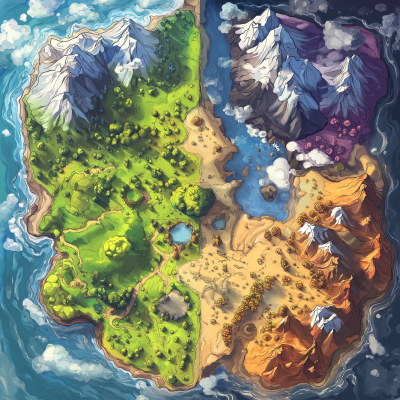 Cartoony Game World Map