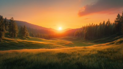 Tranquil Sunset in the Valley