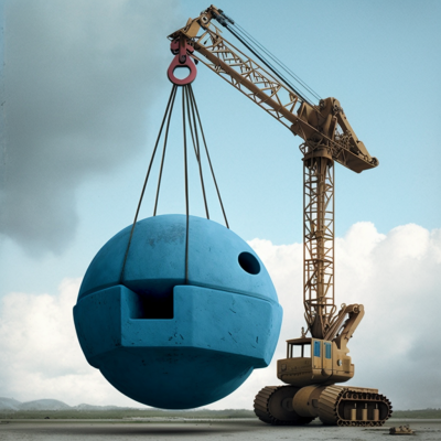Surreal Wrecking Ball Crane