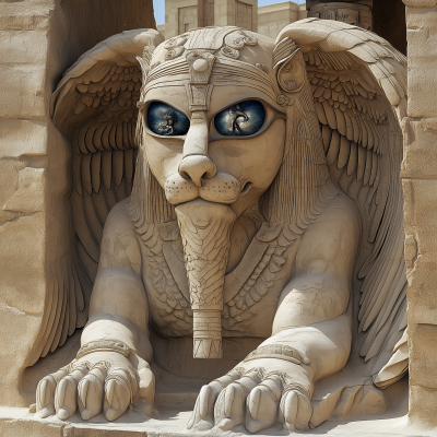 Winged Sphinx in the Desert