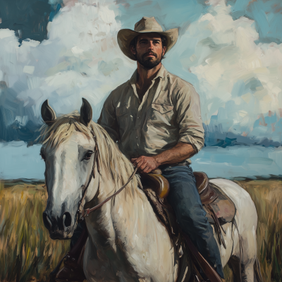 Man on Horse Portrait