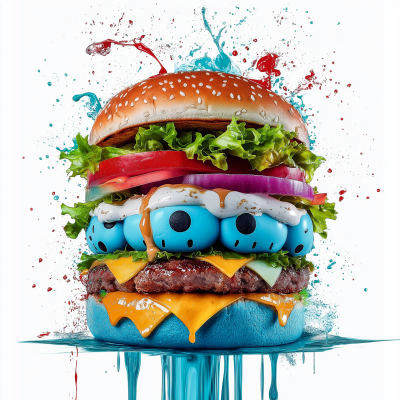 Kaws Themed Giant Burger
