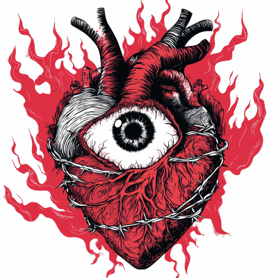 Fiery Anatomical Heart