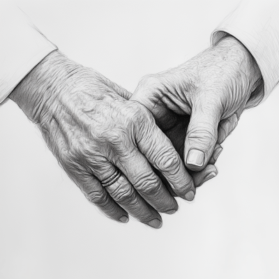 Old Couple Holding Hands