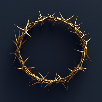 3D Gold Crown of Thorns