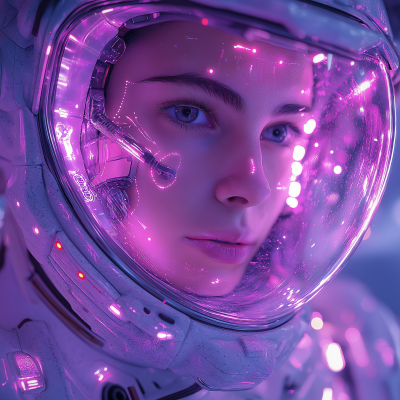 Cyborg Astronaut in Sci-Fi Scene
