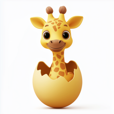 Giraffe Emoji in Egg