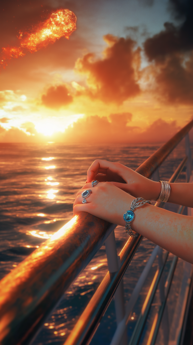 Sunset on the Ocean Liner