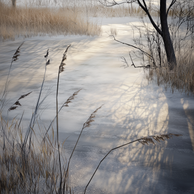 Realistic Winter Pond