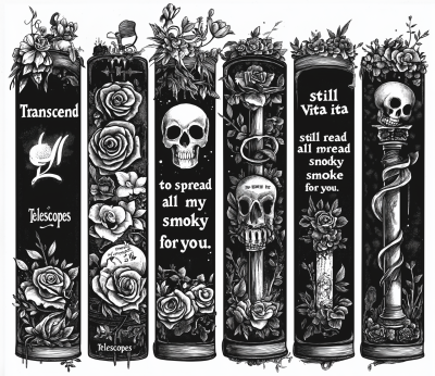 Dark Floral Book Spines