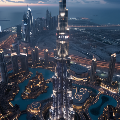 Digital Lettering on Burj Khalifa