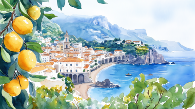 Amalfi Coast Watercolor