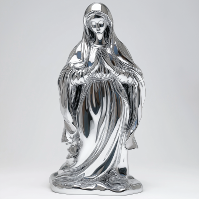 Chrome Statue of Mother Mary