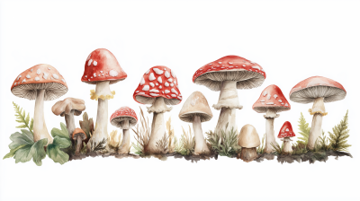 Row of Mushrooms