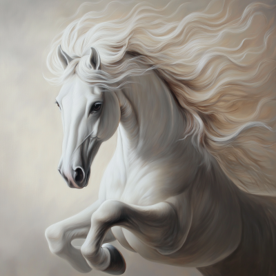 Majestic Andalusian White Horse