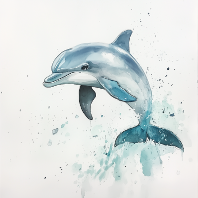 Watercolor Dolphin