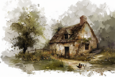 Farmhouse White Country Art