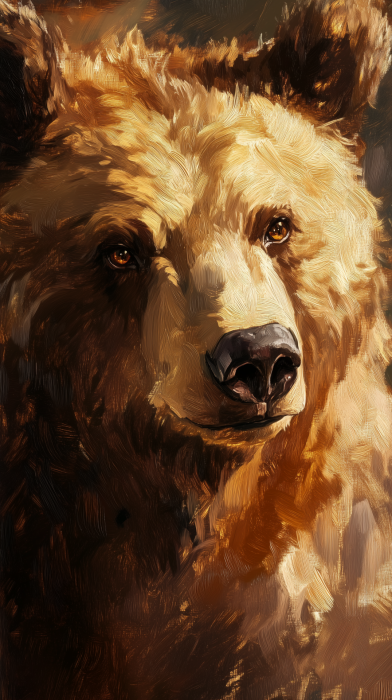 Grizzly Bear Oil Painting