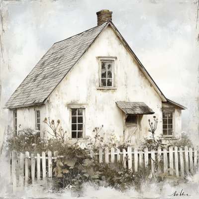 Rustic White Farmhouse Art