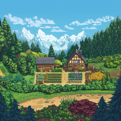 Mountain Farm Landscape