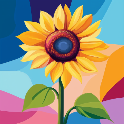 Colorful Sunflower Vector Art