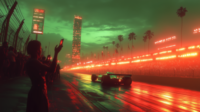 Neon Green Formula 1 Race