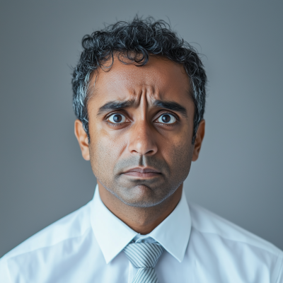 Sad Indian Man Portrait