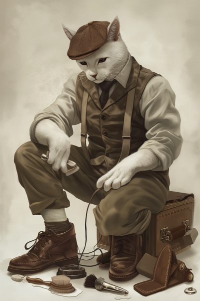 Vintage Cobbling Cat